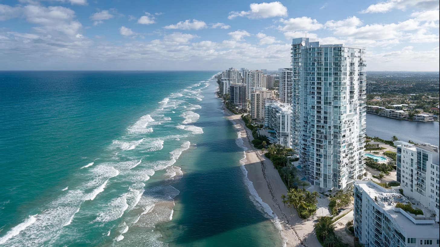 Hallandale Beach, Broward County aerial view